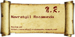 Navratyil Rozamunda névjegykártya